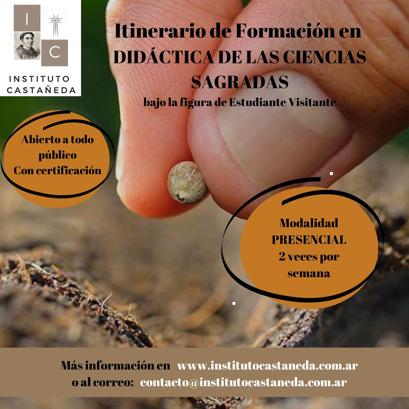 Abierta la inscripción al Itinerario de Formación en DIDÁCTICA DE LAS CIENCIAS SAGRADAS